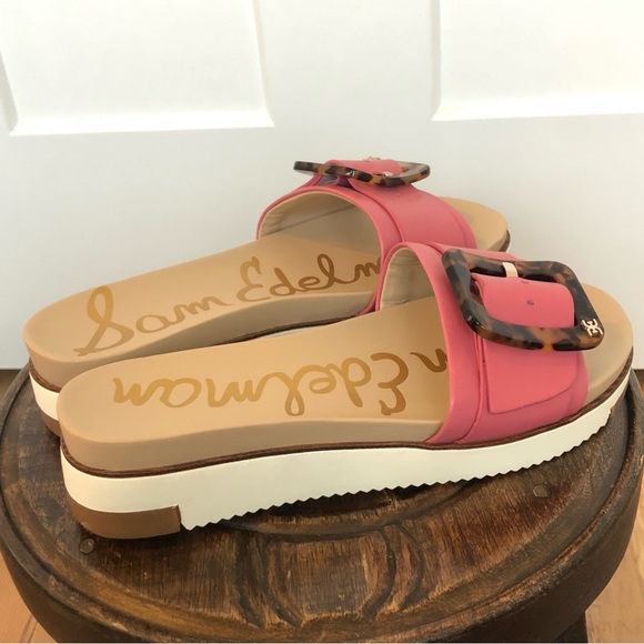 NWOT Sam Edelman pink Women's Ariane Slide Sandals Sz 7 - Picture 9 of 12